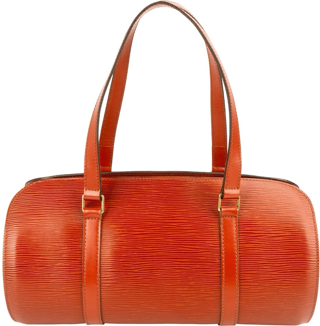 Louis Vuitton Louis Vuitton Cognac Epi Leather Soufflot Handbag Bruin