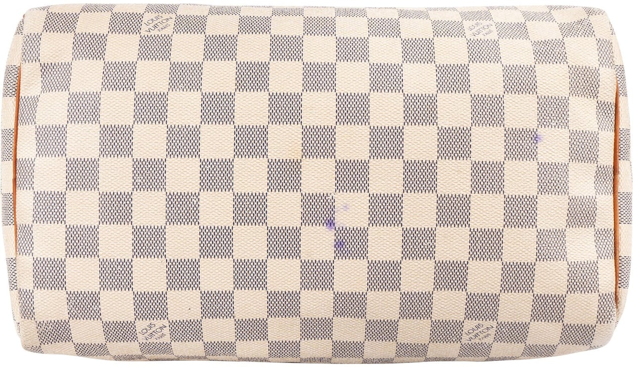Louis Vuitton Monogram Damier Azur Canvas Speedy 30 Handbag Wit