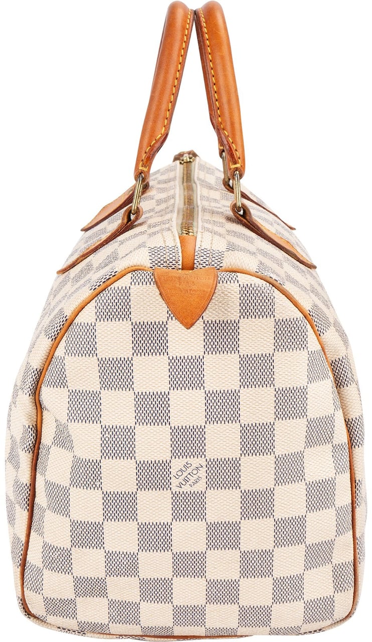 Louis Vuitton Monogram Damier Azur Canvas Speedy 30 Handbag Wit
