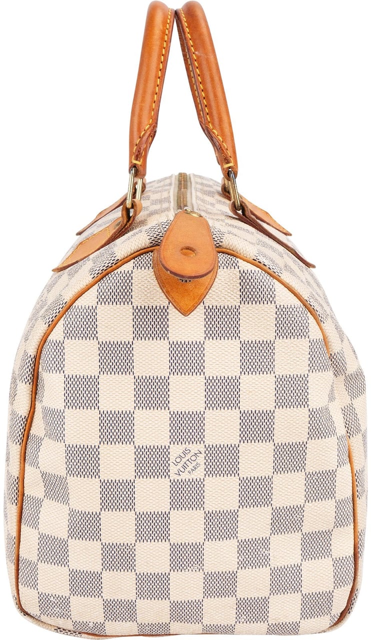 Louis Vuitton Monogram Damier Azur Canvas Speedy 30 Handbag Wit