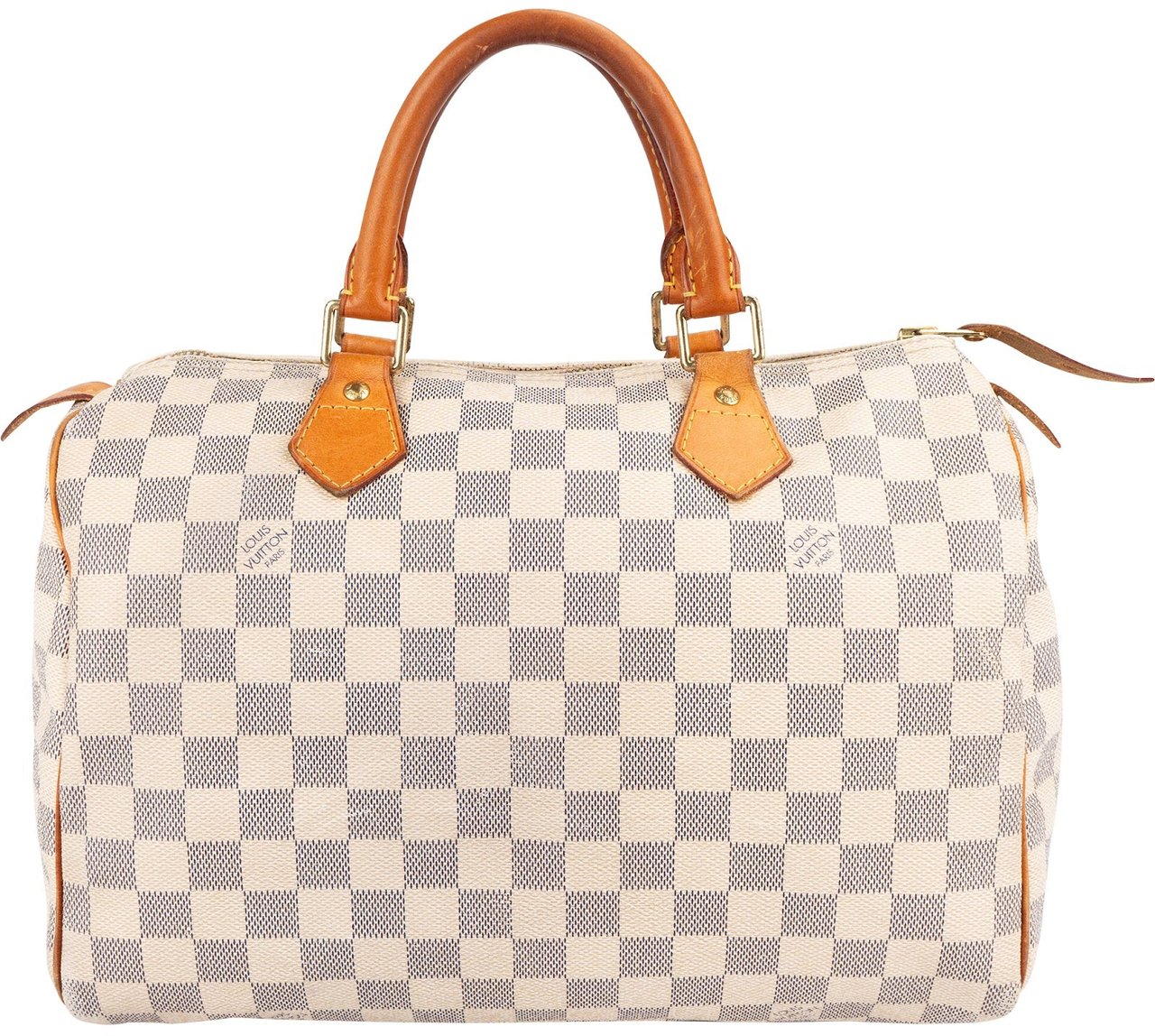 Louis Vuitton Monogram Damier Azur Canvas Speedy 30 Handbag Wit