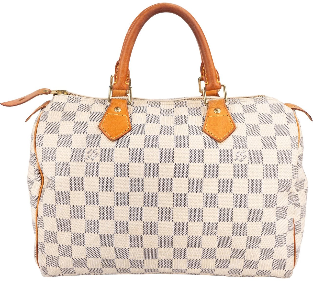Louis Vuitton Monogram Damier Azur Canvas Speedy 30 Handbag Wit