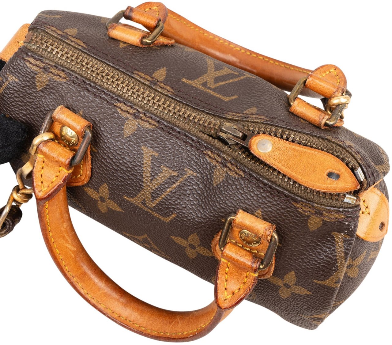 Louis Vuitton Louis Vuitton Monogram Canvas Mini Speedy Crossbody Handbag Bruin