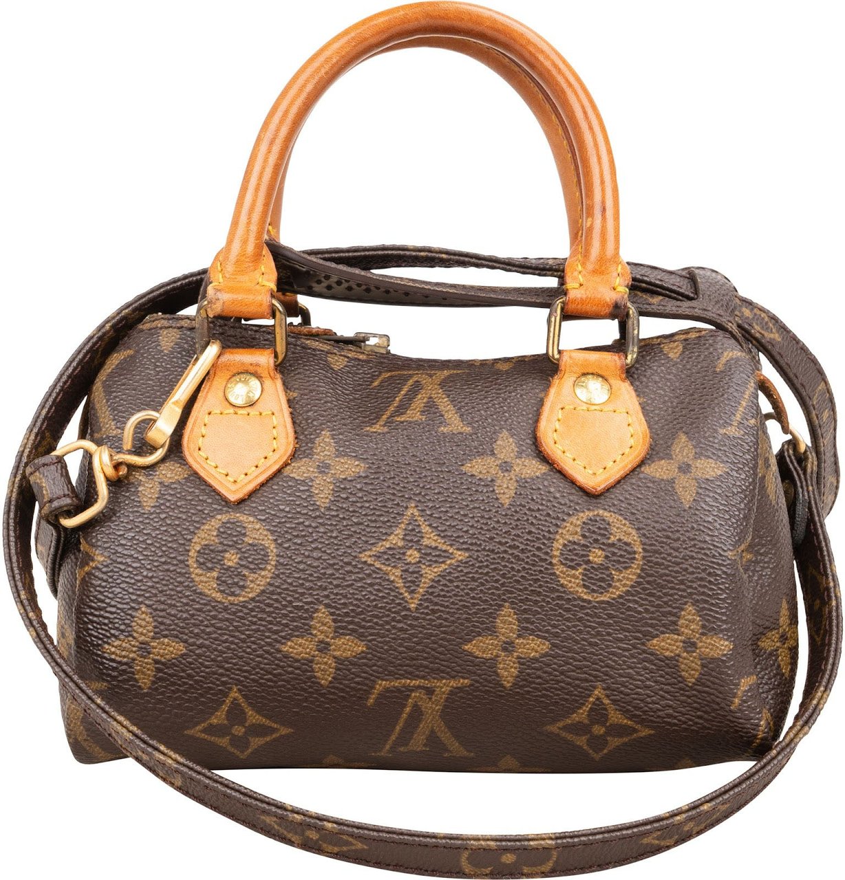 Louis Vuitton Louis Vuitton Monogram Canvas Mini Speedy Crossbody Handbag Bruin