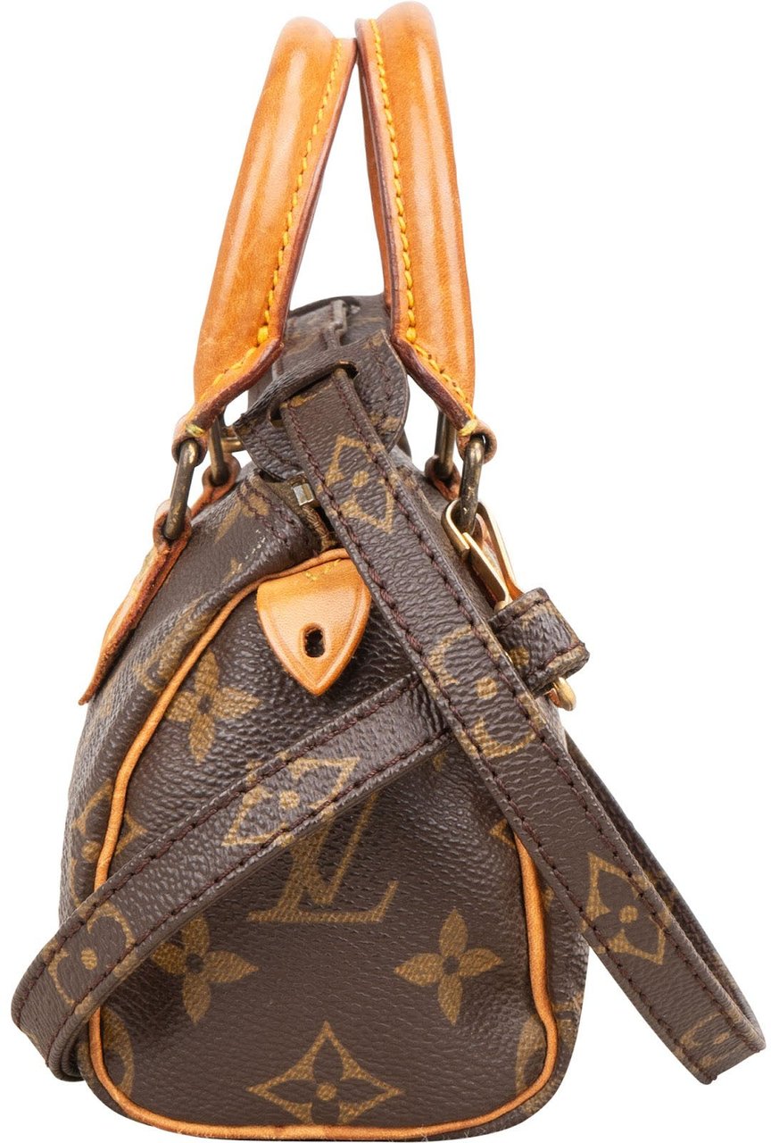 Louis Vuitton Louis Vuitton Monogram Canvas Mini Speedy Crossbody Handbag Bruin