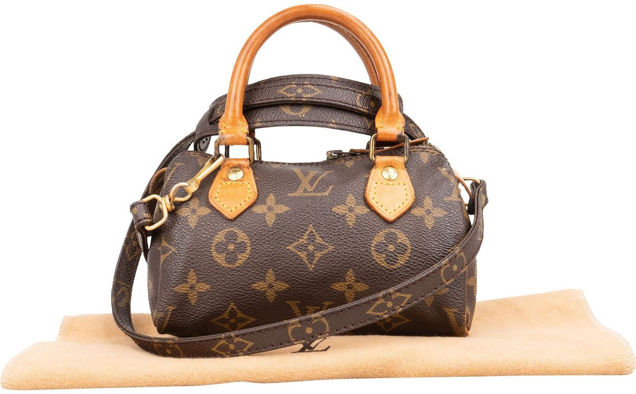 Louis Vuitton Louis Vuitton Monogram Canvas Mini Speedy Crossbody Handbag Bruin