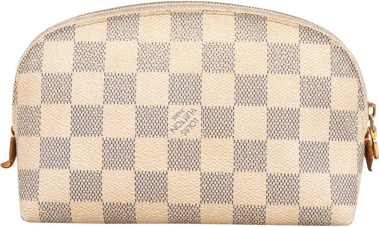 Louis Vuitton Louis Vuitton Monogram Damier Azur Cosmetique PM Pouch Wit