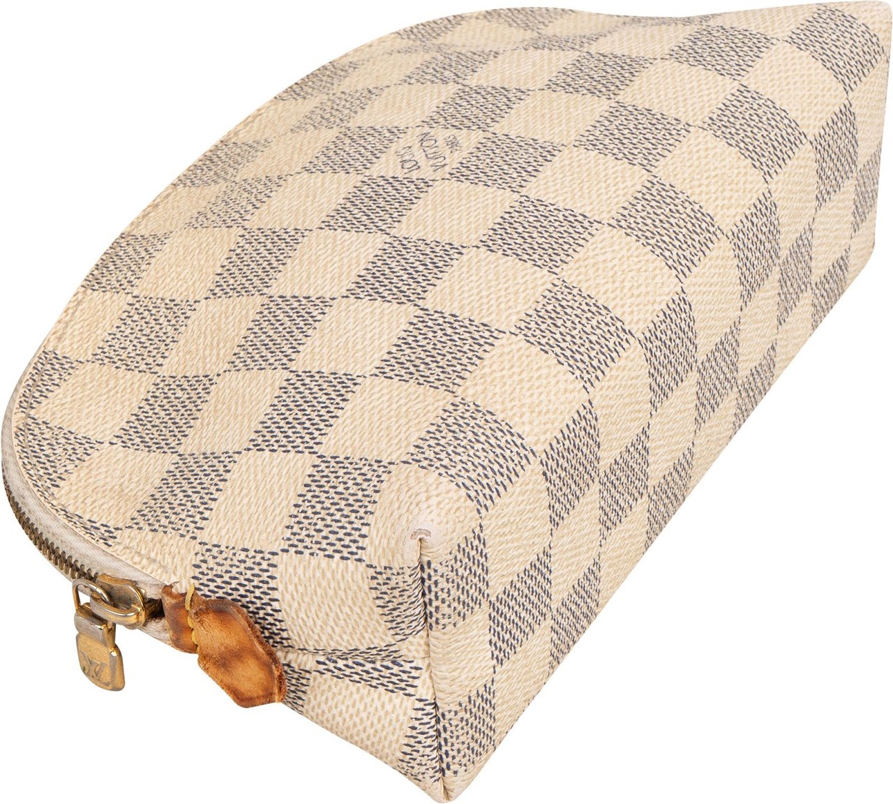 Louis Vuitton Louis Vuitton Monogram Damier Azur Cosmetique PM Pouch Wit