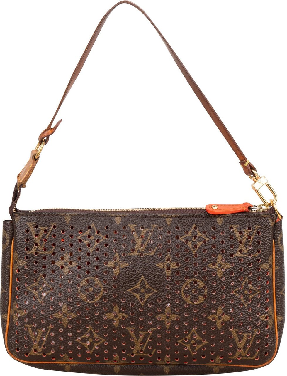 Louis Vuitton Perforated Monogram Pochette Accessoires Handbag Bruin