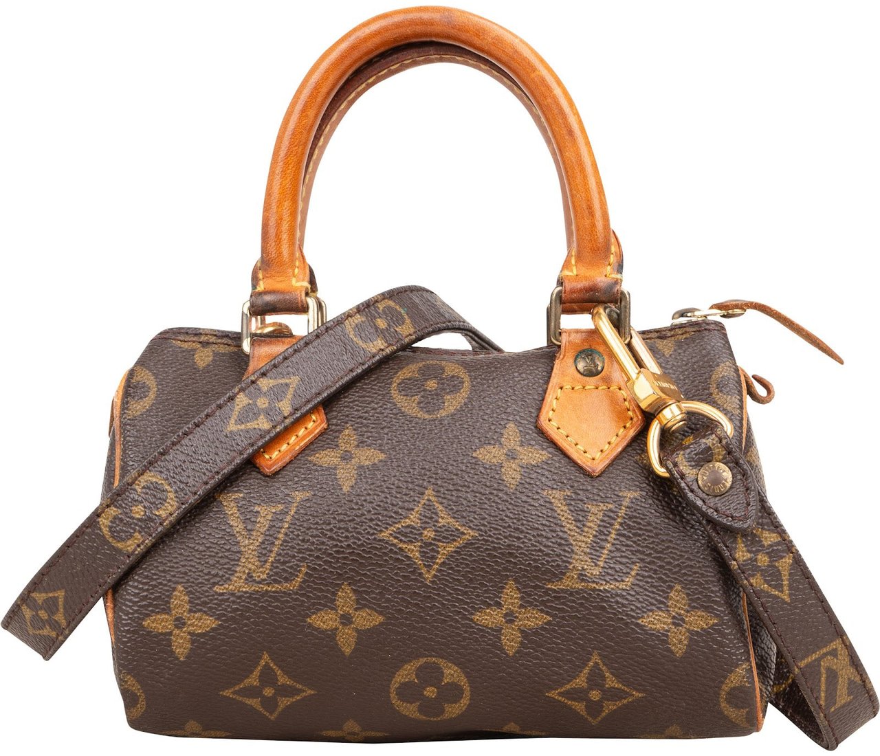 Louis Vuitton Louis Vuitton Monogram Canvas Mini Speedy Crossbody Handbag Bruin
