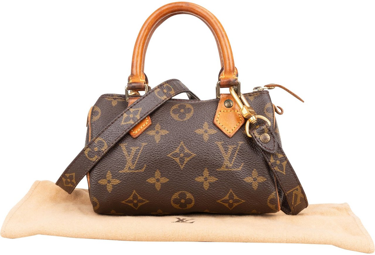 Louis Vuitton Louis Vuitton Monogram Canvas Mini Speedy Crossbody Handbag Bruin