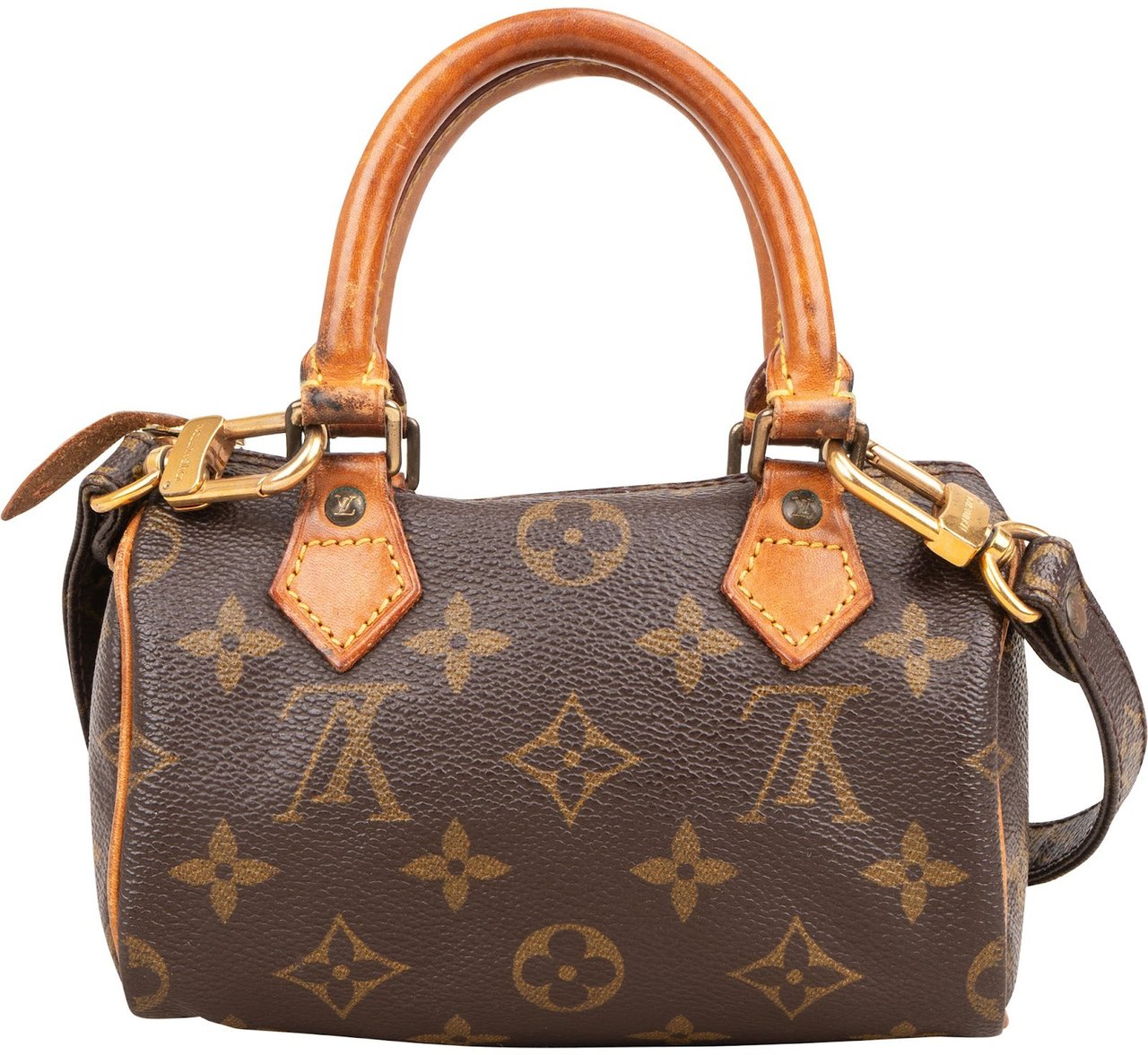 Louis Vuitton Louis Vuitton Monogram Canvas Mini Speedy Crossbody Handbag Bruin