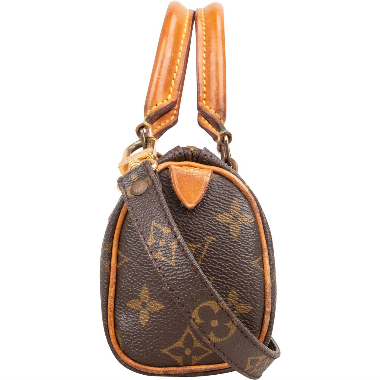 Louis Vuitton Louis Vuitton Monogram Canvas Mini Speedy Crossbody Handbag Bruin