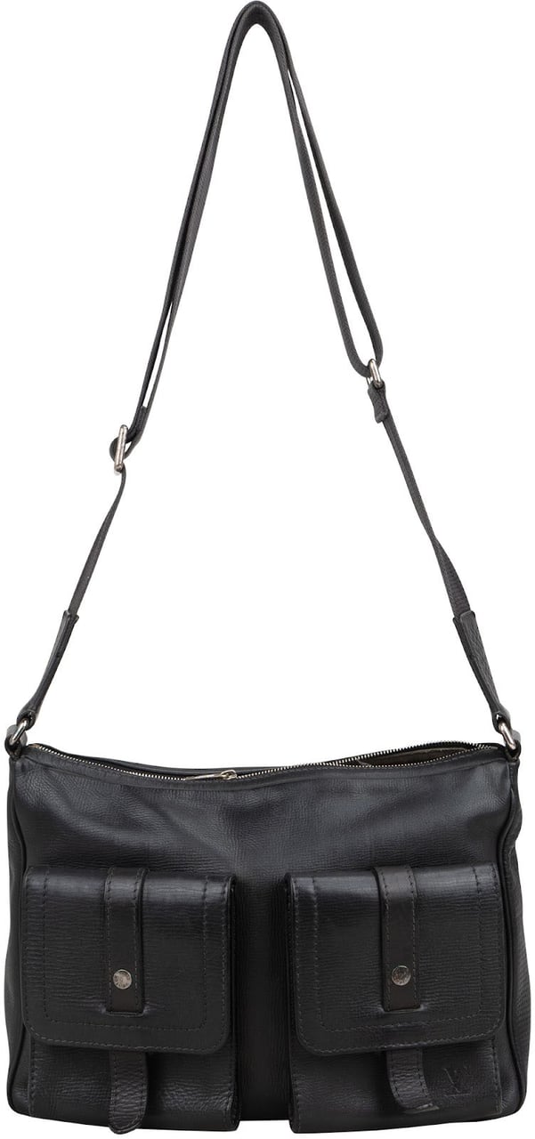 Louis Vuitton Louis Vuitton Utah Leather Wichita Crossbody Bag Zwart