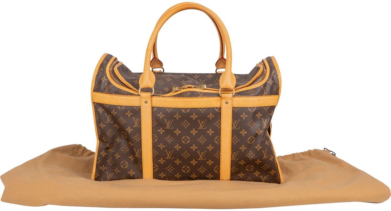 Louis Vuitton Louis Vuitton Monogram Canvas Sac Chien 50 Pet Carrier Handbag Bruin