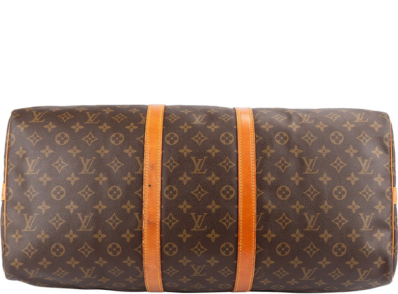 Louis Vuitton Louis Vuitton Monogram Canvas Keepall 55 Bandoulière Travel Bag Bruin