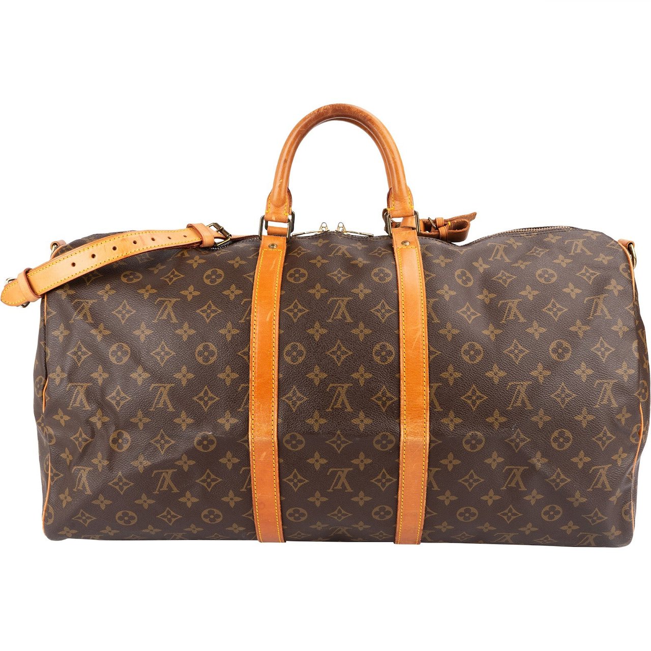 Louis Vuitton Louis Vuitton Monogram Canvas Keepall 55 Bandoulière Travel Bag Bruin