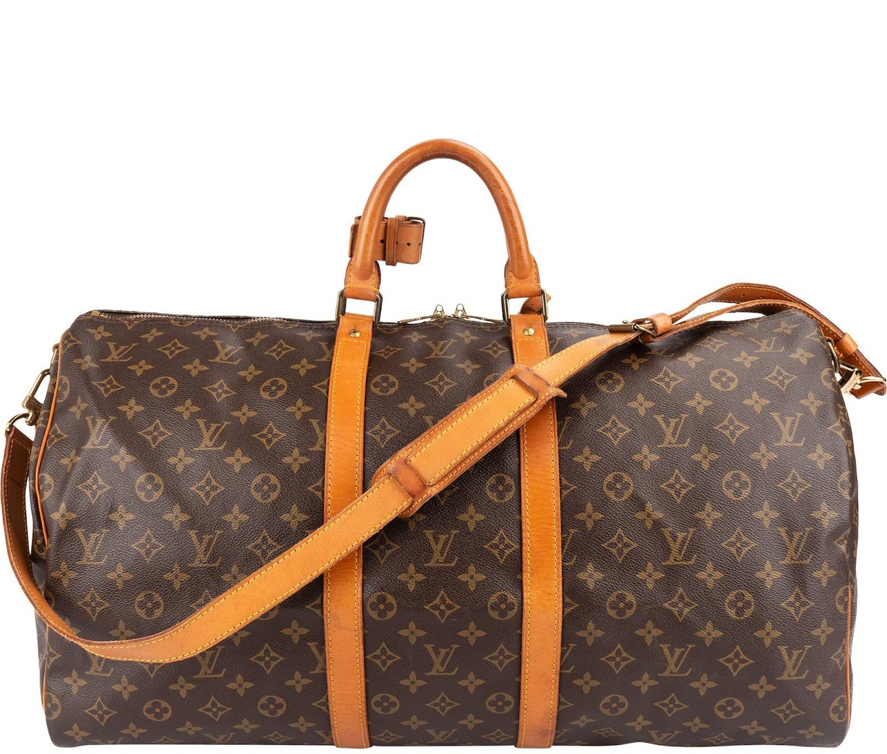 Louis Vuitton Louis Vuitton Monogram Canvas Keepall 55 Bandoulière Travel Bag Bruin
