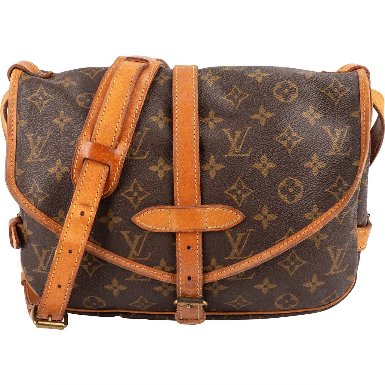 Louis Vuitton Louis Vuitton Monogram Canvas Saumur 30 Crossbody Bag Bruin