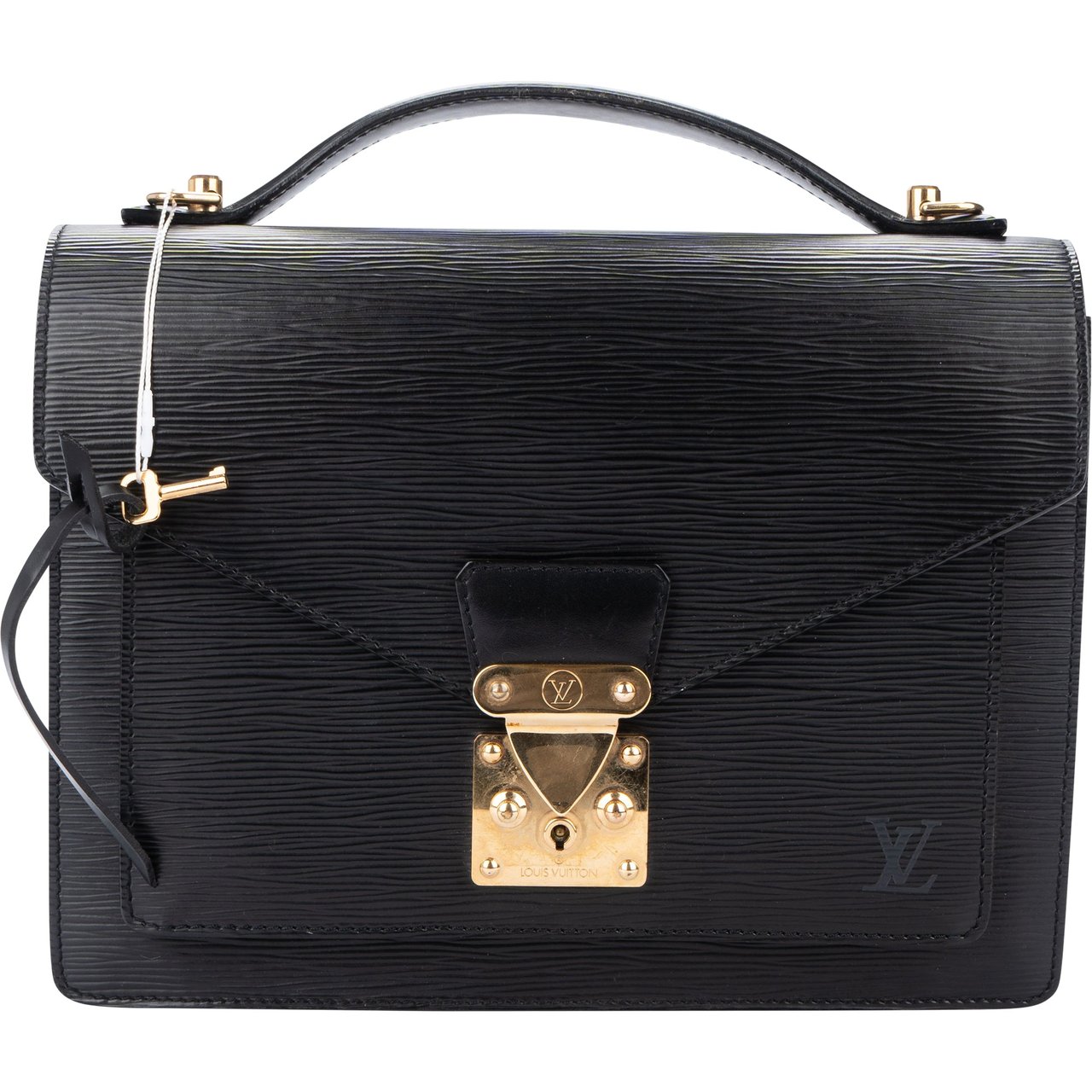 Louis Vuitton Louis Vuitton Noir Epi Leather Monceau Handbag Divers