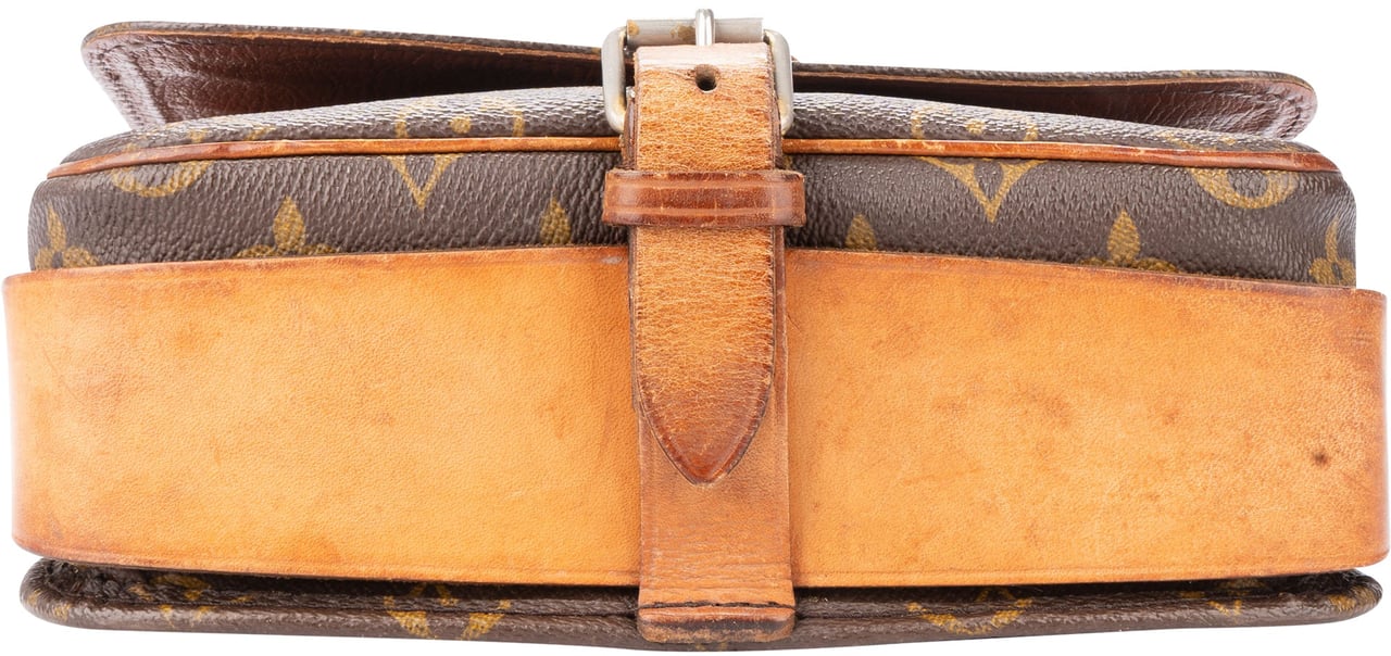 Louis Vuitton Louis Vuitton Canvas Monogram Cartouchiere 80s MM Crossbody Bag Bruin