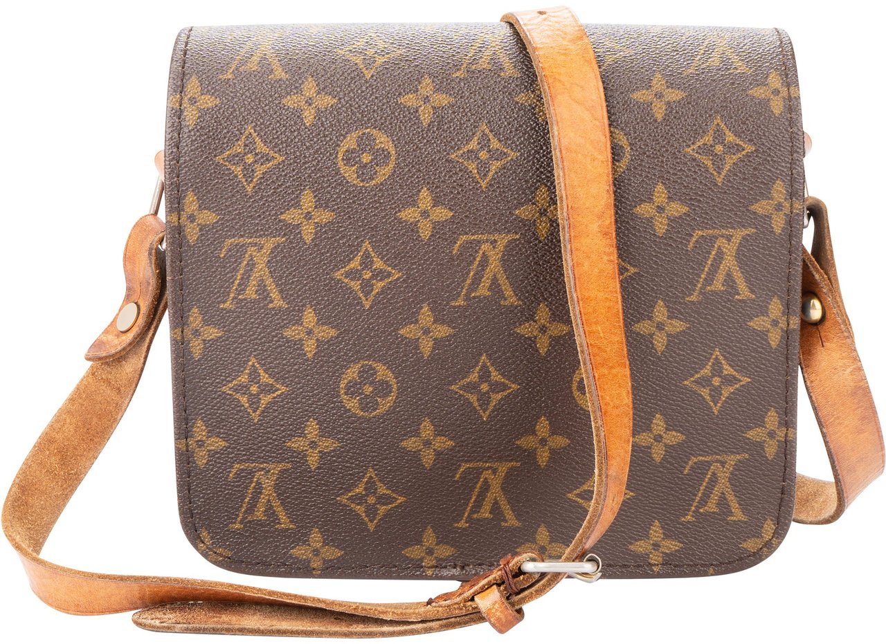 Louis Vuitton Louis Vuitton Canvas Monogram Cartouchiere 80s MM Crossbody Bag Bruin