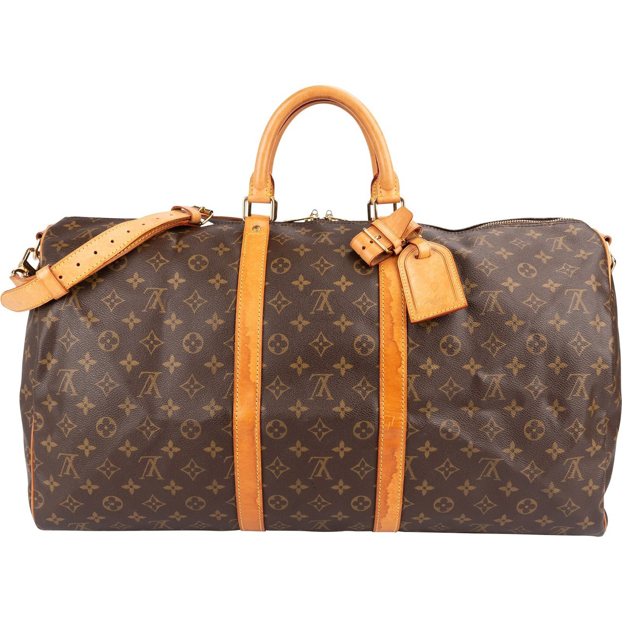Louis Vuitton Louis Vuitton Monogram Canvas Keepall 55 Bandoulière Travel Bag Bruin