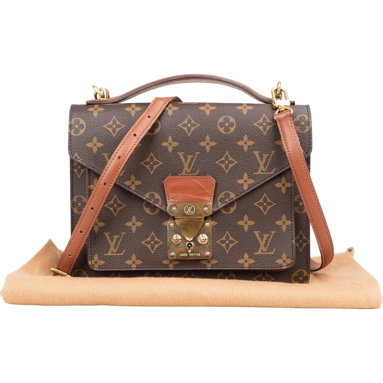 Louis Vuitton Louis Vuitton Monogram Canvas Monceau Handbag Bruin