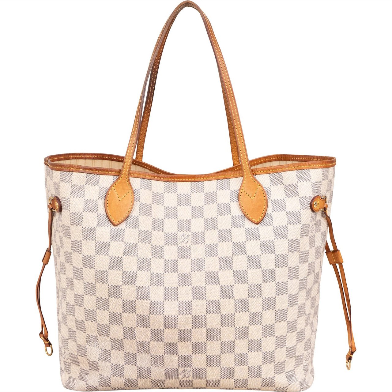 Louis Vuitton Louis Vuitton Monogram Damier Azur Canvas Neverfull MM Shoulder Bag Wit