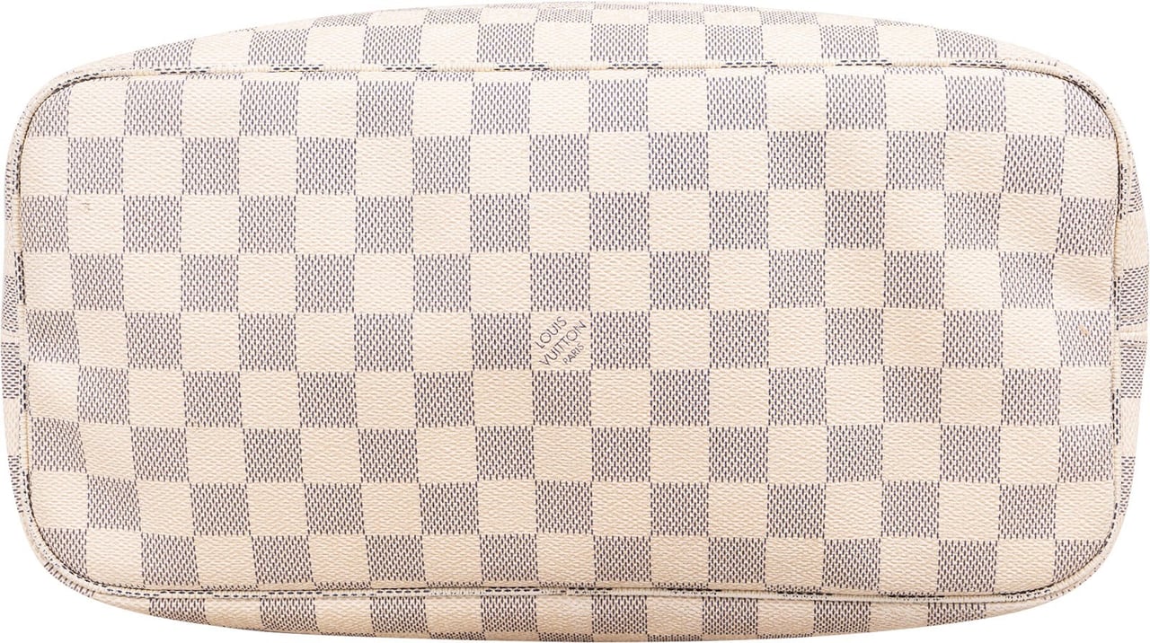 Louis Vuitton Louis Vuitton Monogram Damier Azur Canvas Neverfull MM Shoulder Bag Wit
