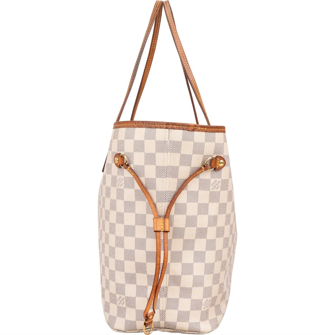 Louis Vuitton Louis Vuitton Monogram Damier Azur Canvas Neverfull MM Shoulder Bag Wit