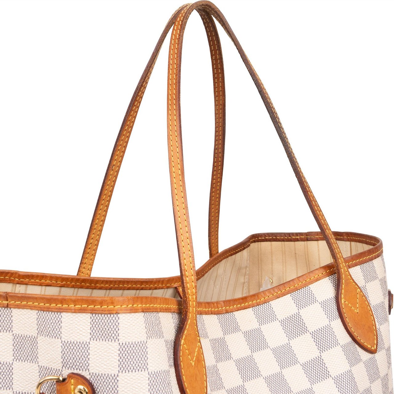 Louis Vuitton Louis Vuitton Monogram Damier Azur Canvas Neverfull MM Shoulder Bag Wit
