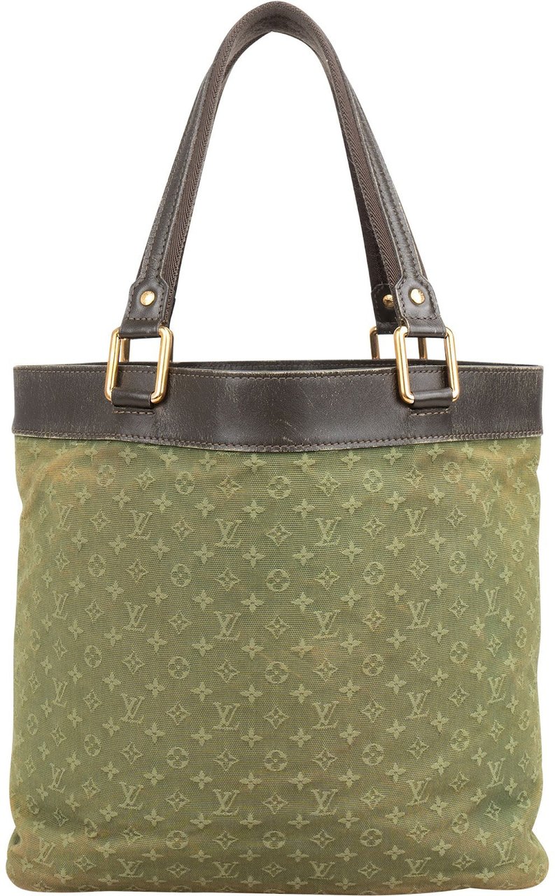 Louis Vuitton Louis Vuitton Monogram Mini Lin Canvas Lucille Handbag Groen
