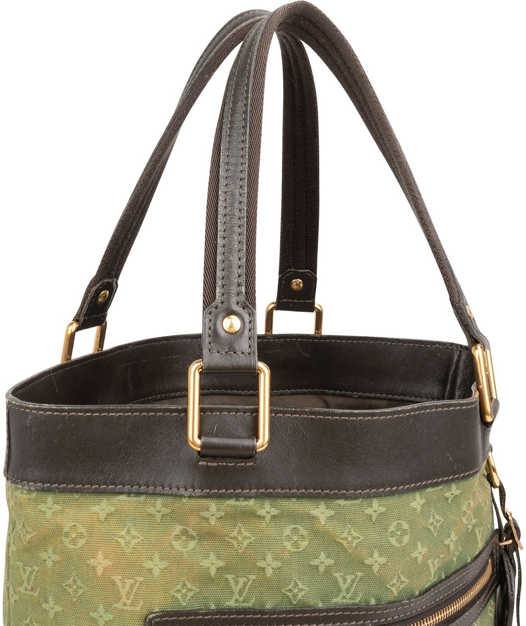 Louis Vuitton Louis Vuitton Monogram Mini Lin Canvas Lucille Handbag Groen
