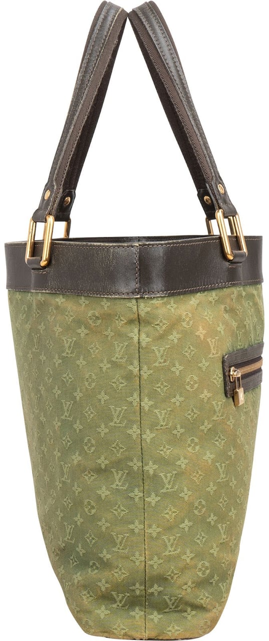 Louis Vuitton Louis Vuitton Monogram Mini Lin Canvas Lucille Handbag Groen