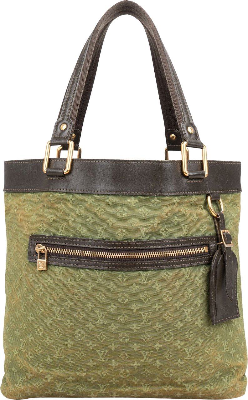 Louis Vuitton Louis Vuitton Monogram Mini Lin Canvas Lucille Handbag Groen