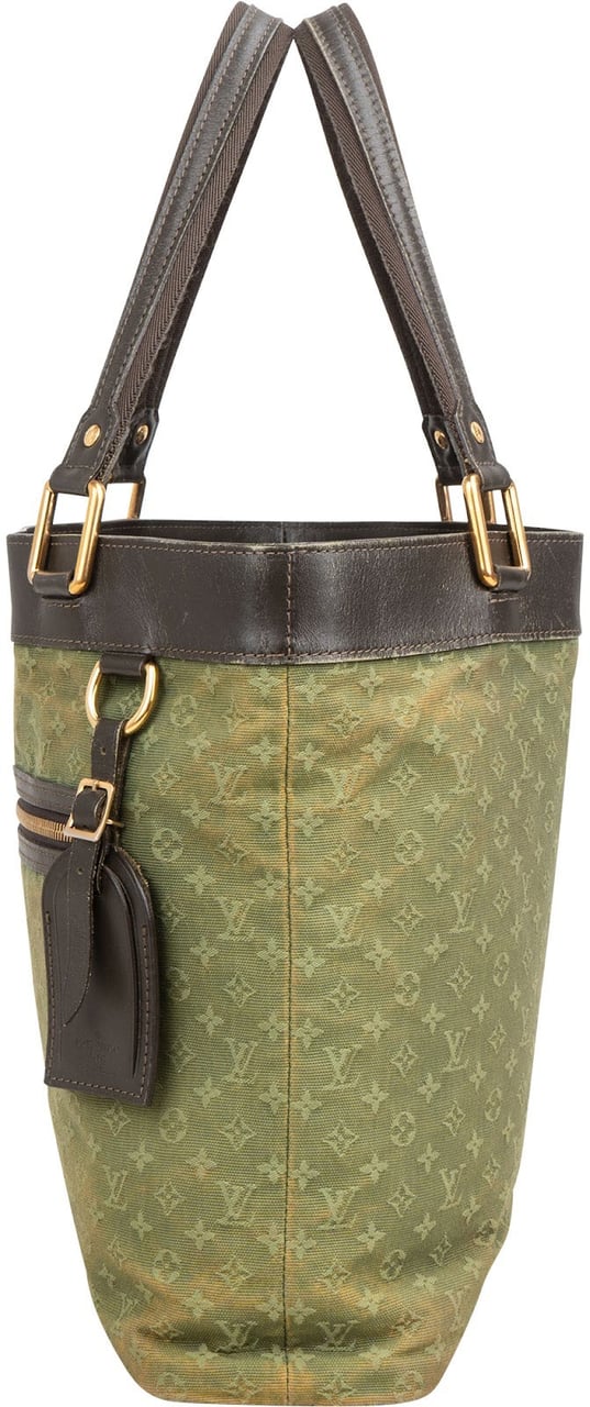 Louis Vuitton Louis Vuitton Monogram Mini Lin Canvas Lucille Handbag Groen