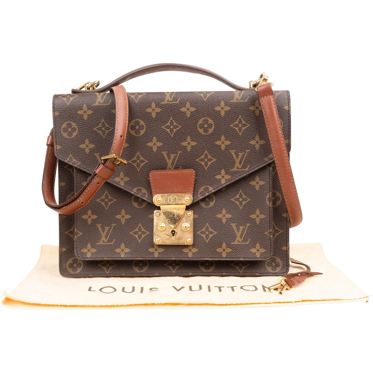 Louis Vuitton Louis Vuitton Monogram Canvas Monceau Handbag Bruin