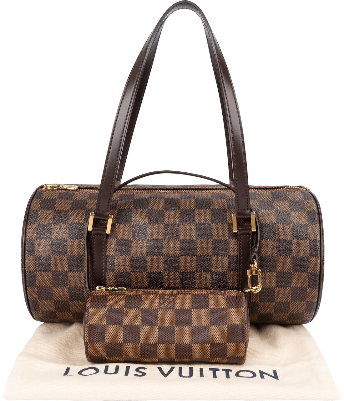 Louis Vuitton Monogram Damier Ebene Papillon Set Shoulder Bag Bruin