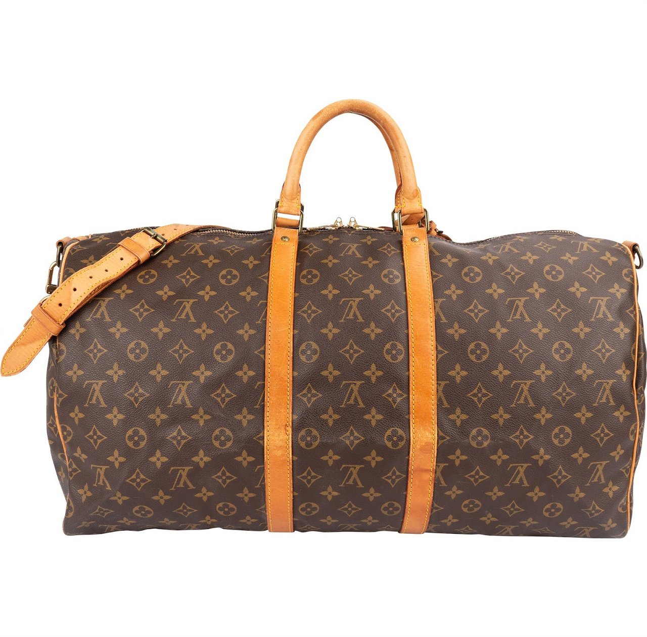 Louis Vuitton Louis Vuitton Monogram Canvas Keepall 55 Bandoulière Travel Bag Bruin
