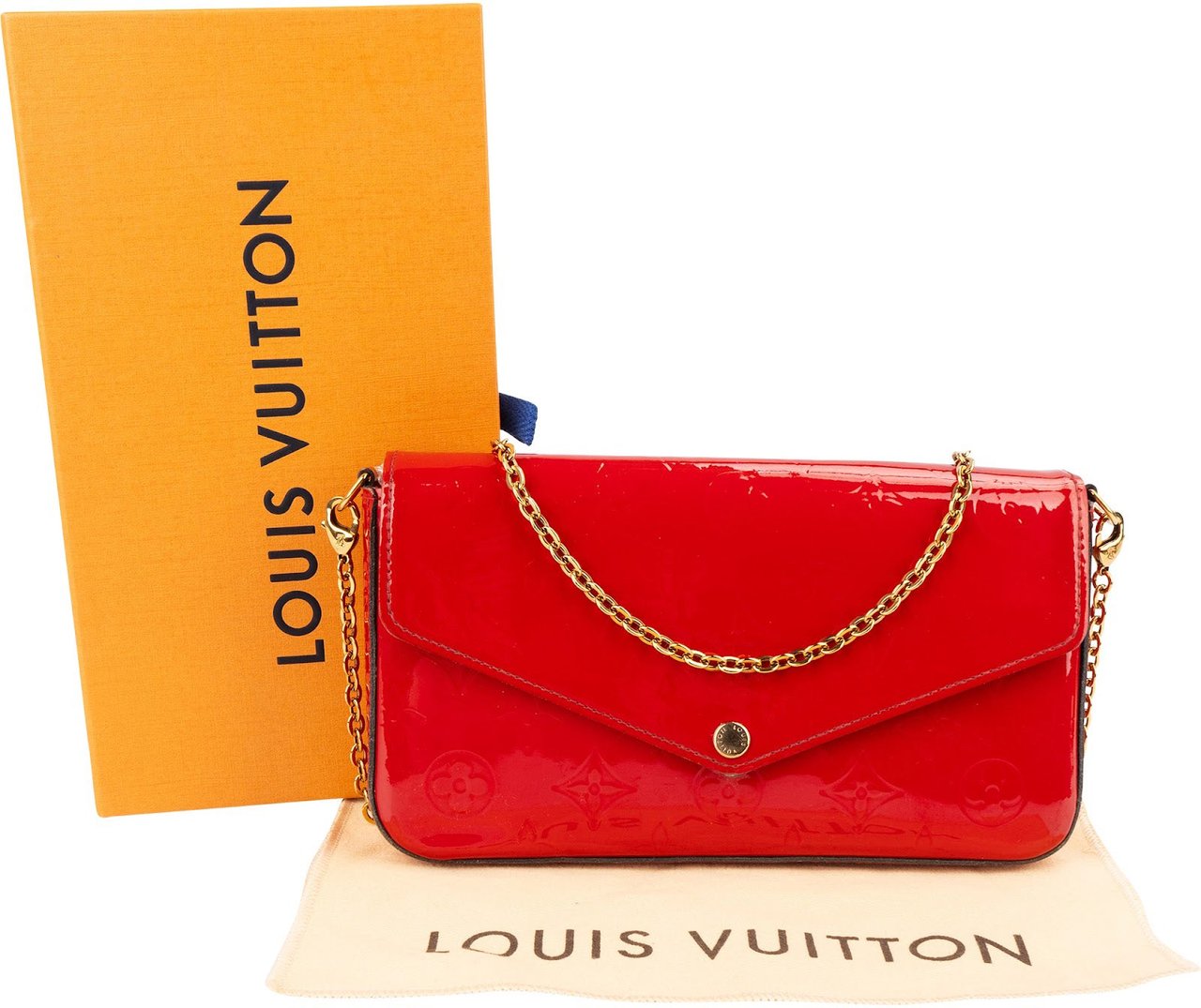 Louis Vuitton Louis Vuitton Vernis Leather Monogram Felicie Crossbody Bag Rood