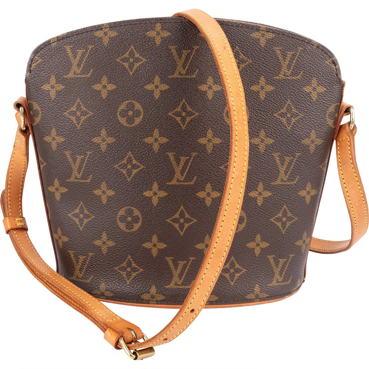 Louis Vuitton Louis Vuitton Monogram Canvas Drouot Crossbody Bag Bruin