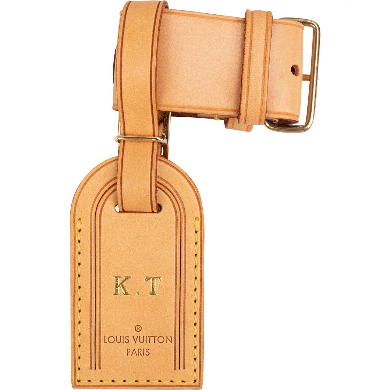 Louis Vuitton Vachetta Leather Luggage Tag Set (K.T) Beige