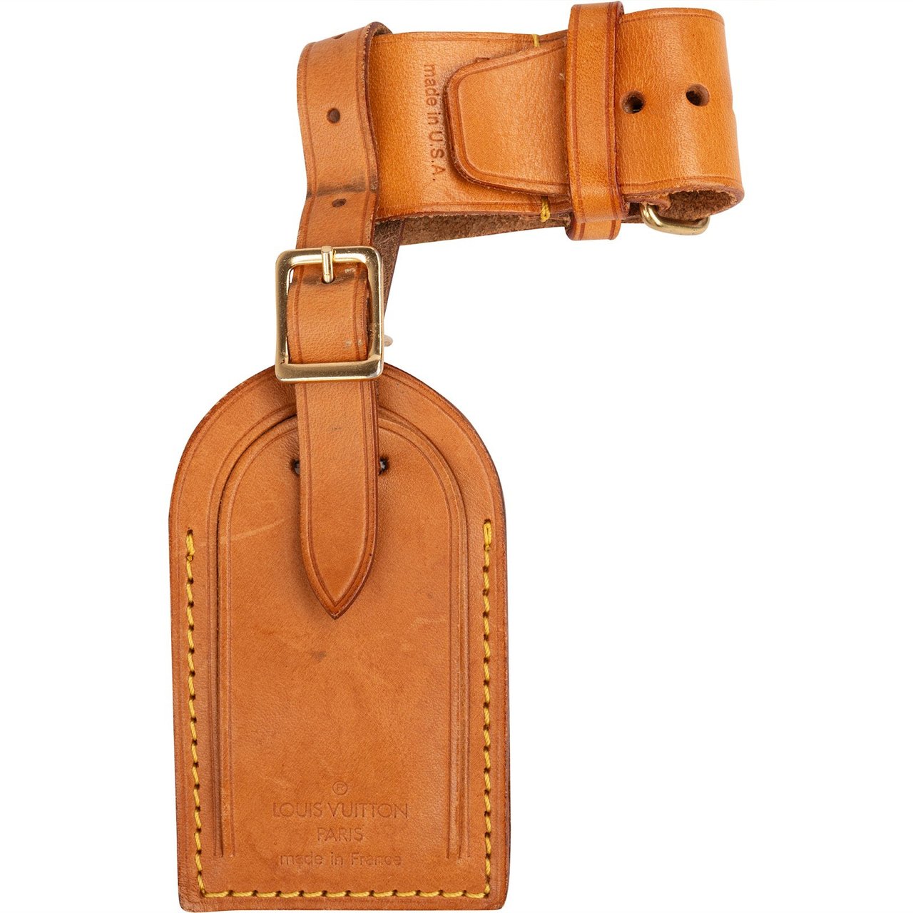 Louis Vuitton Louis Vuitton Vachetta Leather Luggage Tag Set Bruin