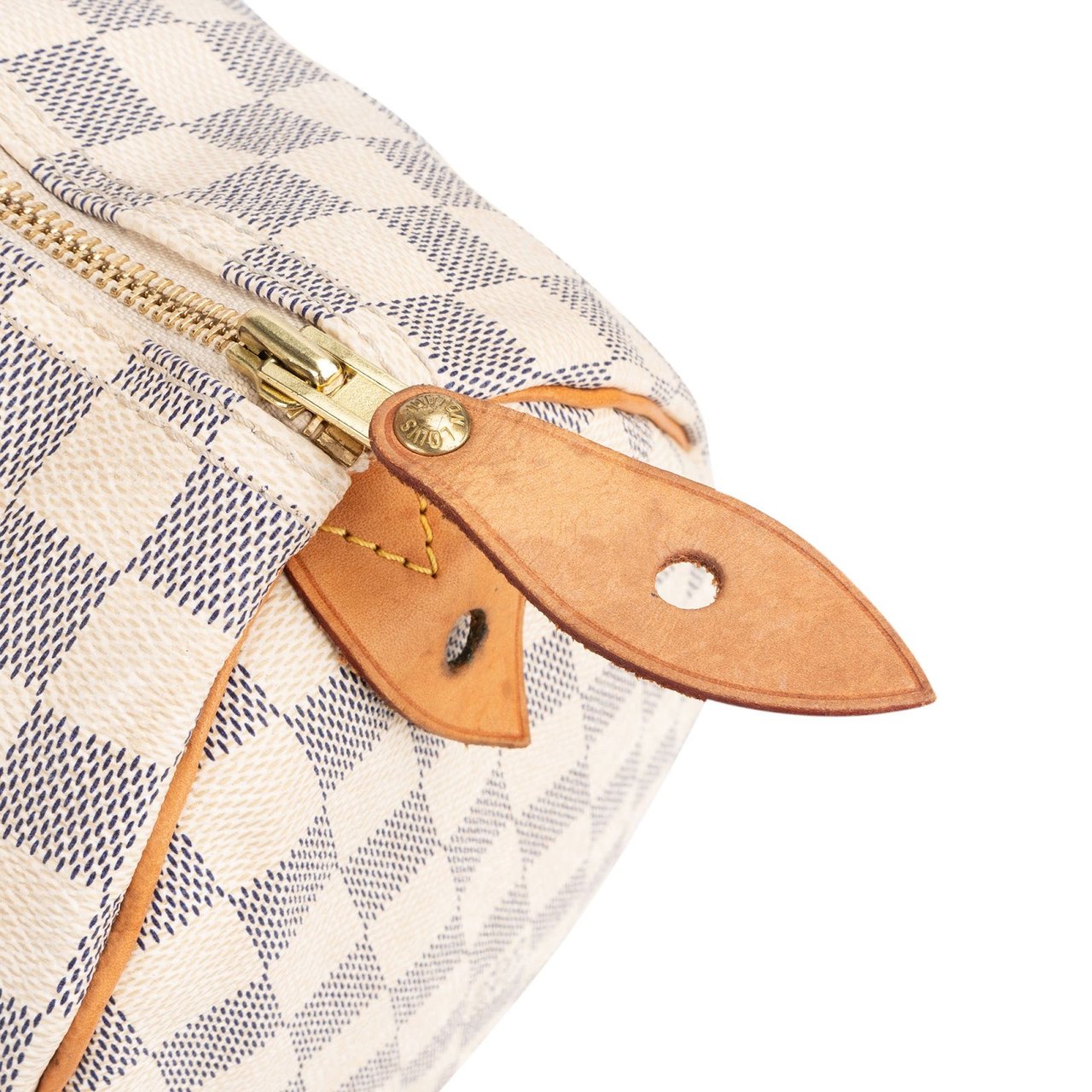 Louis Vuitton Monogram Damier Azur Canvas Speedy 35 Handbag Wit
