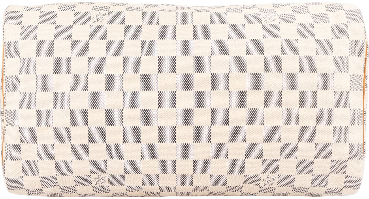 Louis Vuitton Monogram Damier Azur Canvas Speedy 35 Handbag Wit