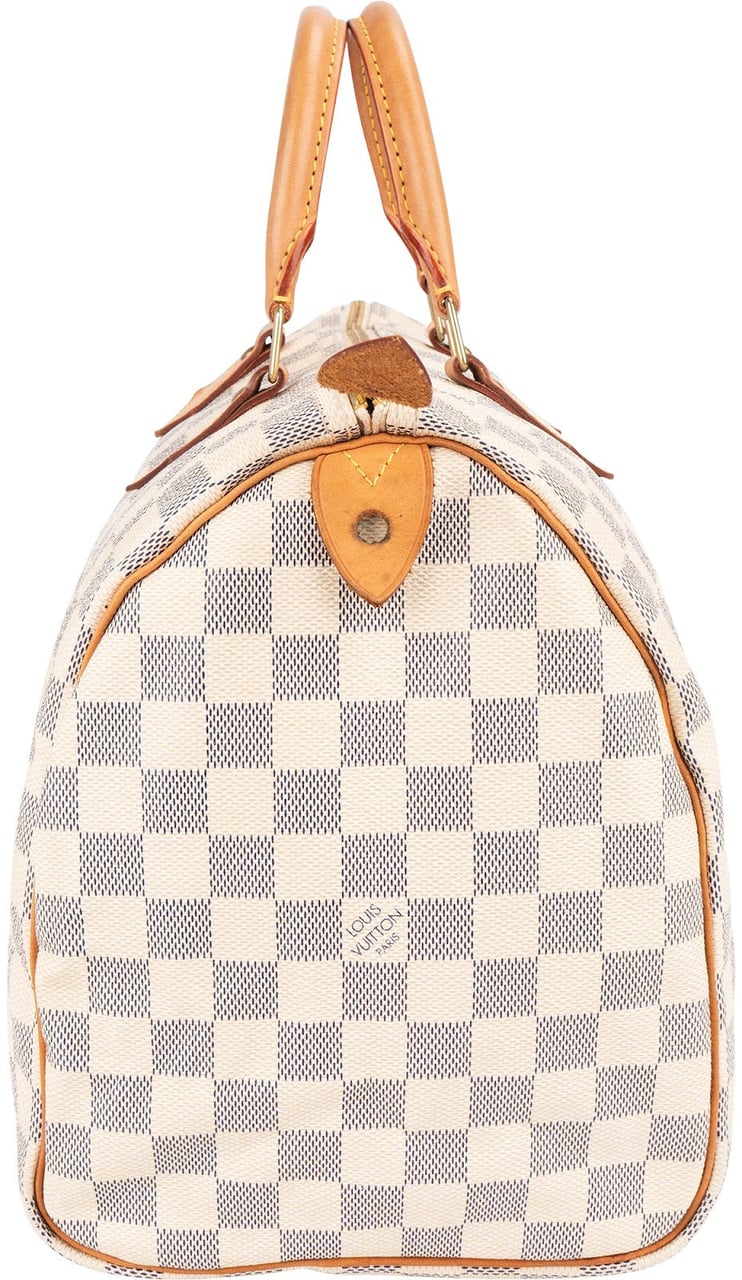Louis Vuitton Monogram Damier Azur Canvas Speedy 35 Handbag Wit