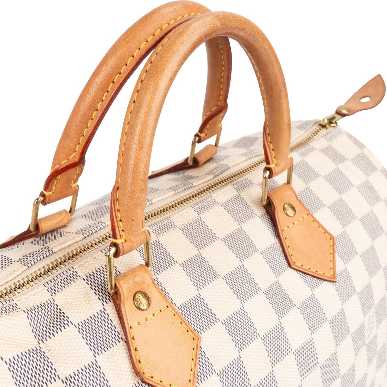 Louis Vuitton Monogram Damier Azur Canvas Speedy 35 Handbag Wit