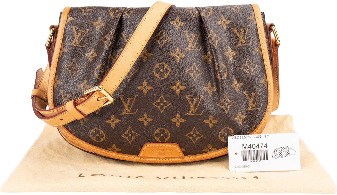 Louis Vuitton Louis Vuitton Monogram Canvas Menilmontant PM Crossbody Bag Bruin