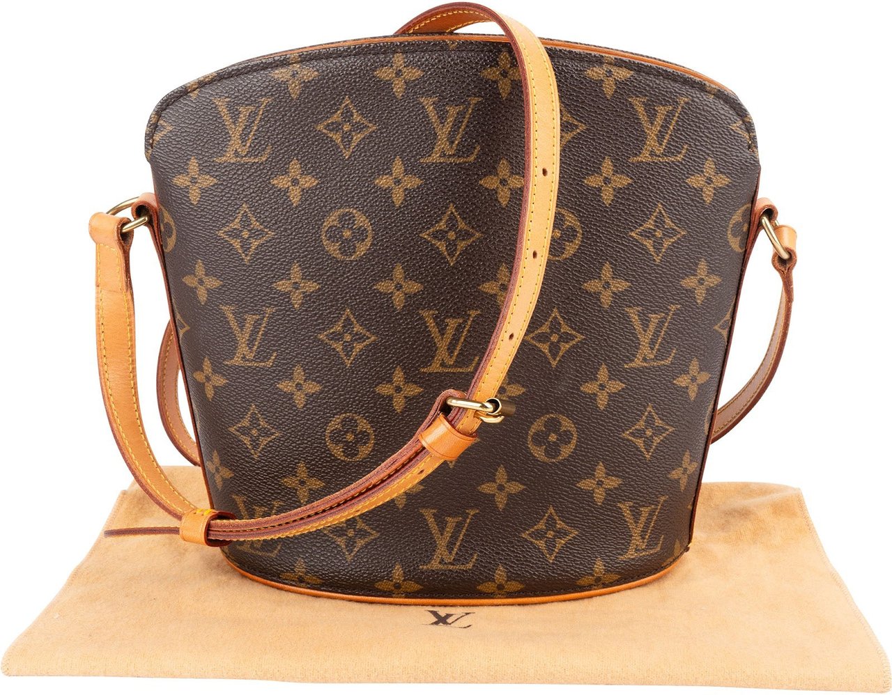 Louis Vuitton Louis Vuitton Monogram Canvas Drouot Crossbody Bag Bruin